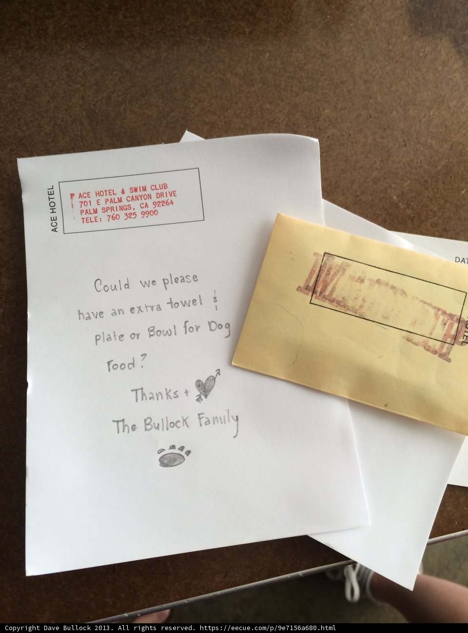Handwritten Note Found in Agua Caliente