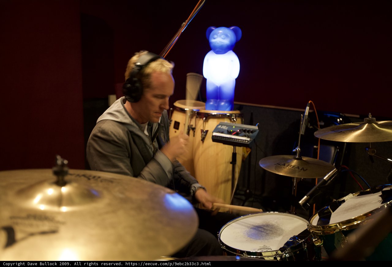 Josh Freese rocks the drums in the studio