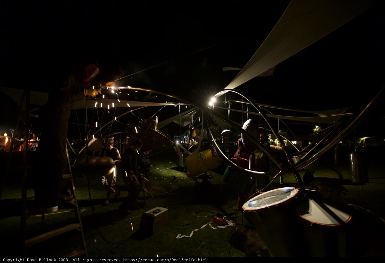 Nighttime Sculpture Creation