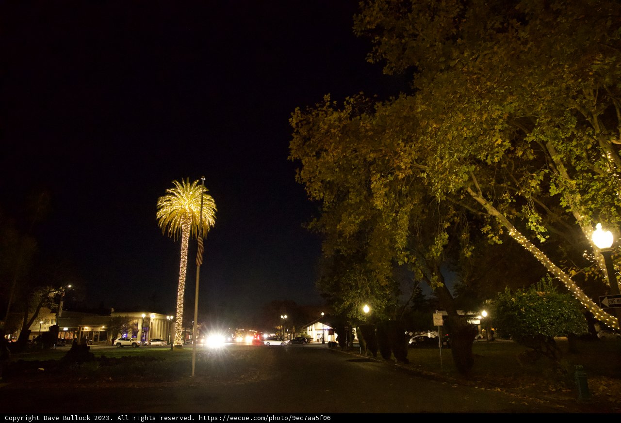 Illuminating Downtown Sonoma Nightscape