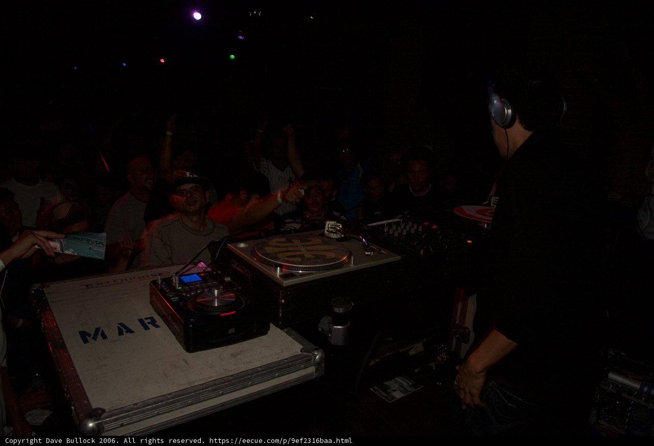 DJ energizes the crowd at a popular club