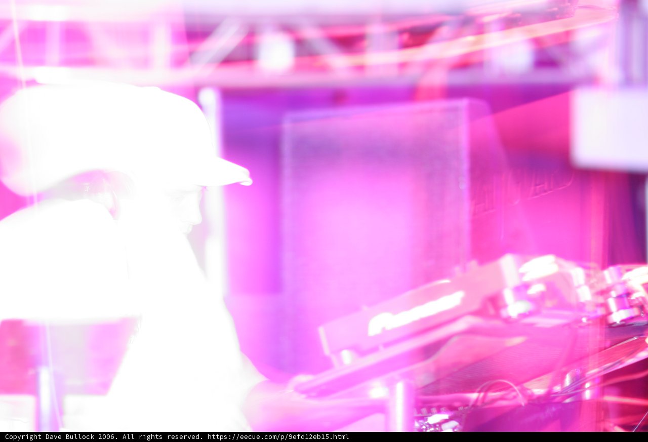Keyboard Player in a Purple-lit Club