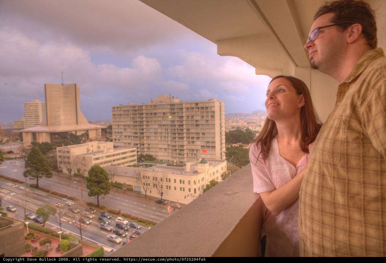 Couple Gazing Over San Francisco Cityscape at Dusk