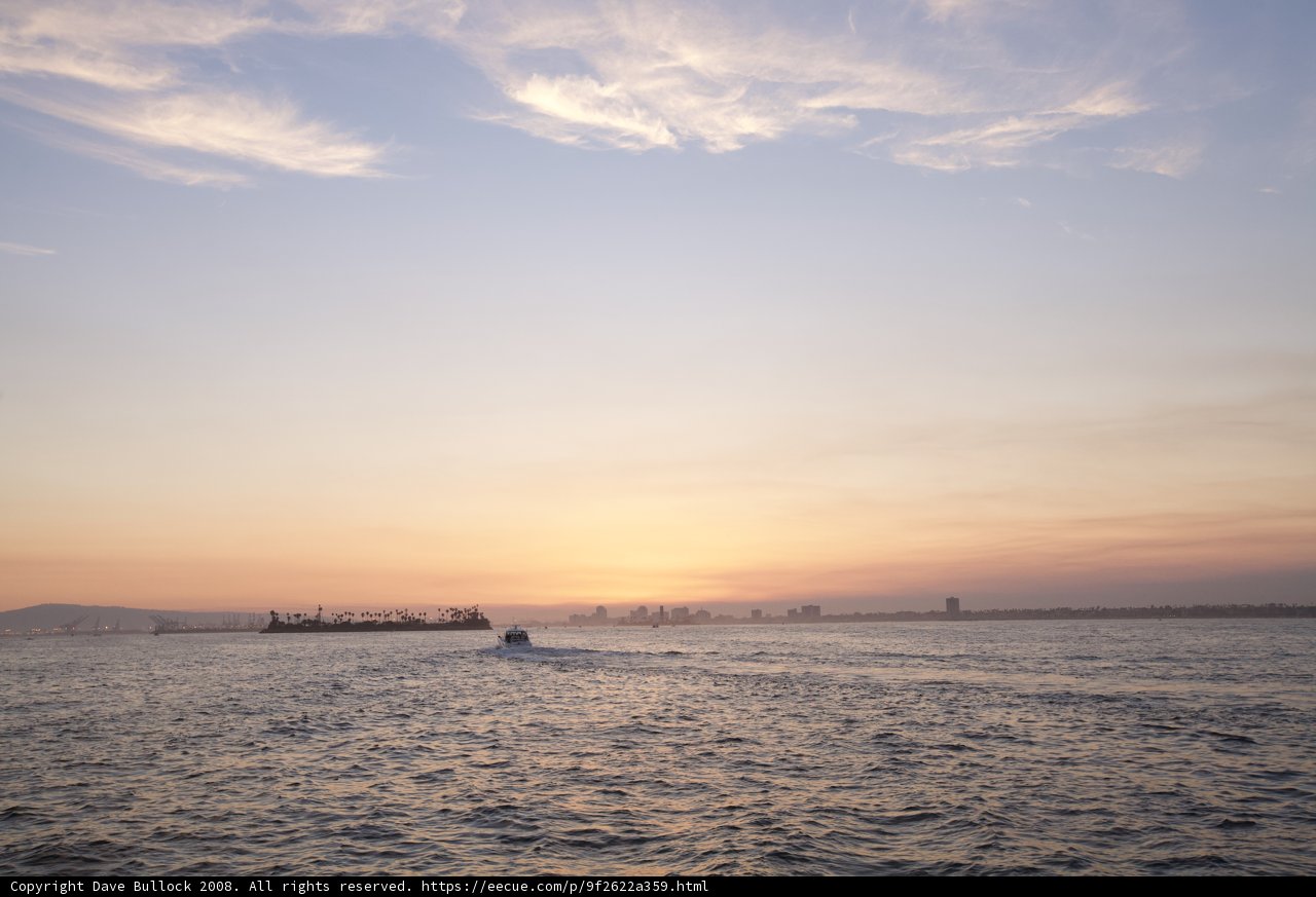 Sunset sailing on the open sea