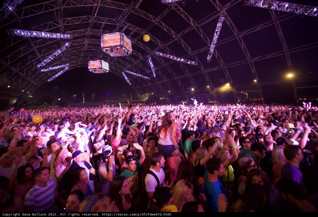 Coachella Crowd with Arms Up