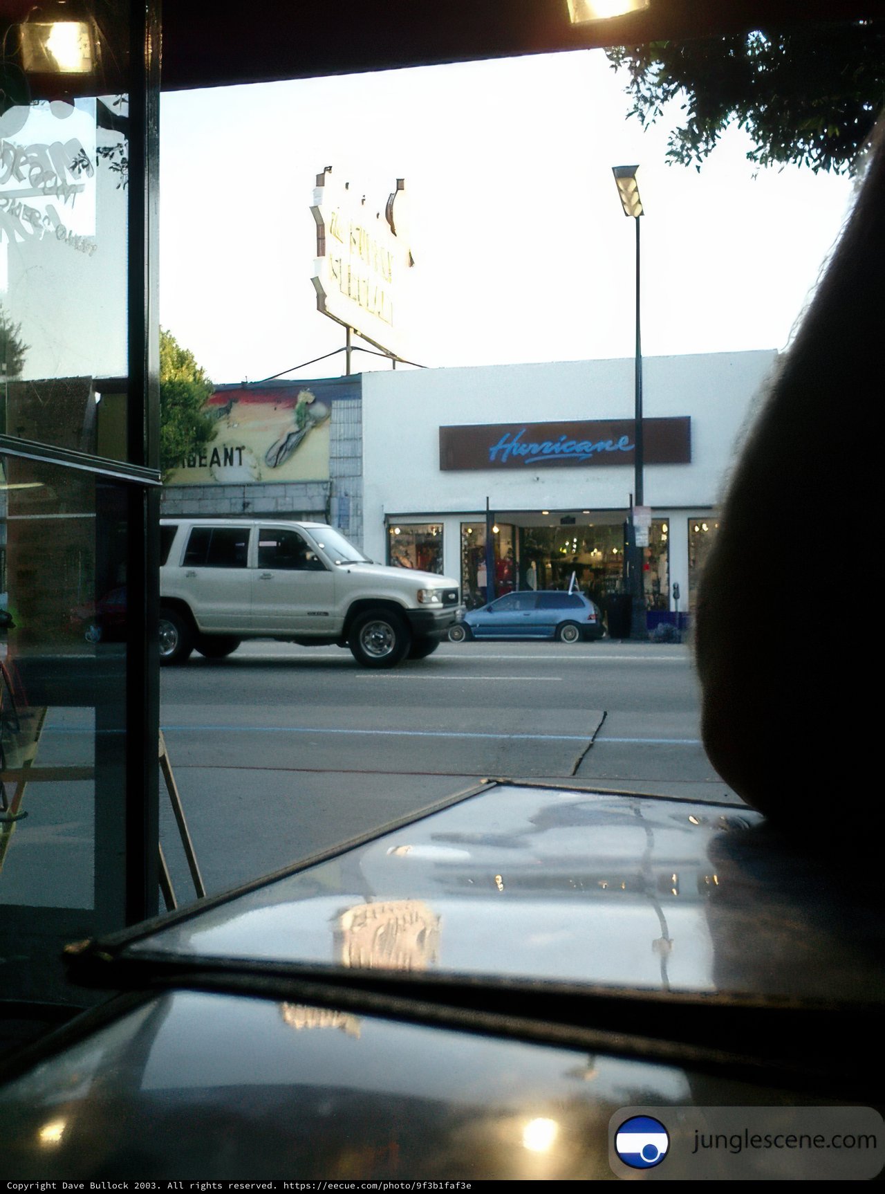 City Street View from Inside the Bus