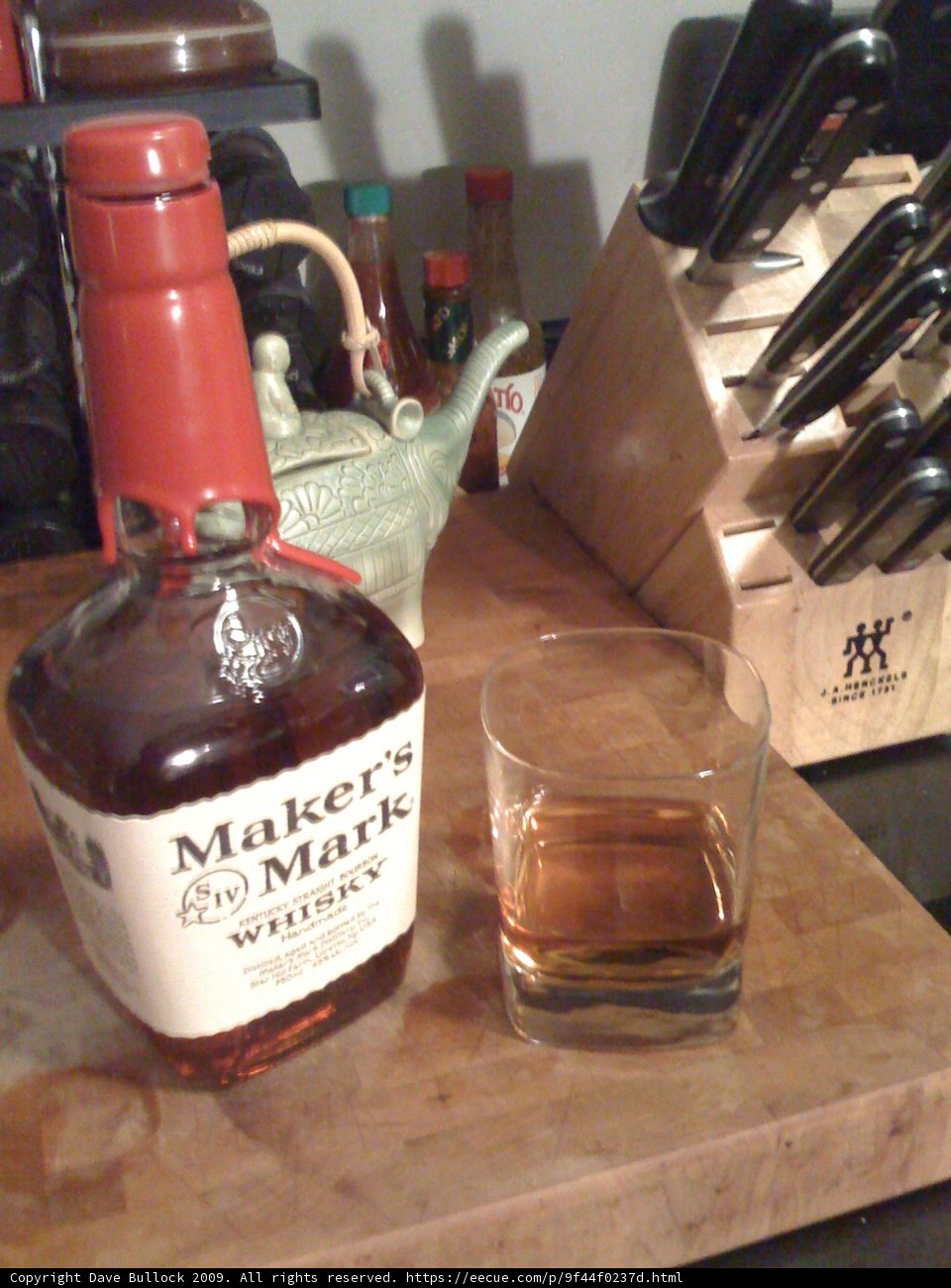Whiskey on the Cutting Board
