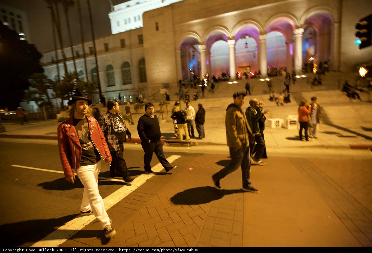 Nightly Crowd Crossing Paths