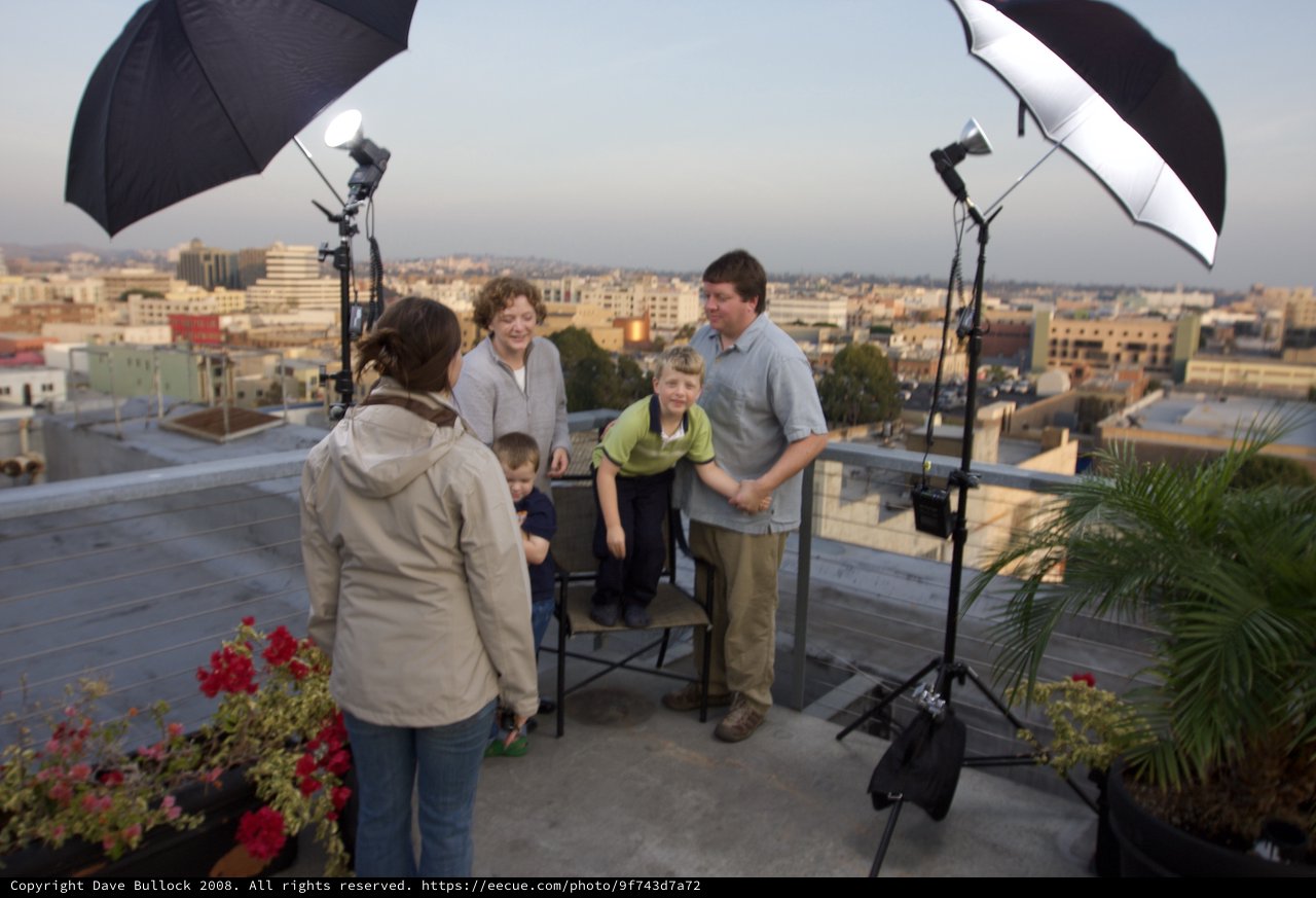 Rooftop Family Portrait Session at Dusk