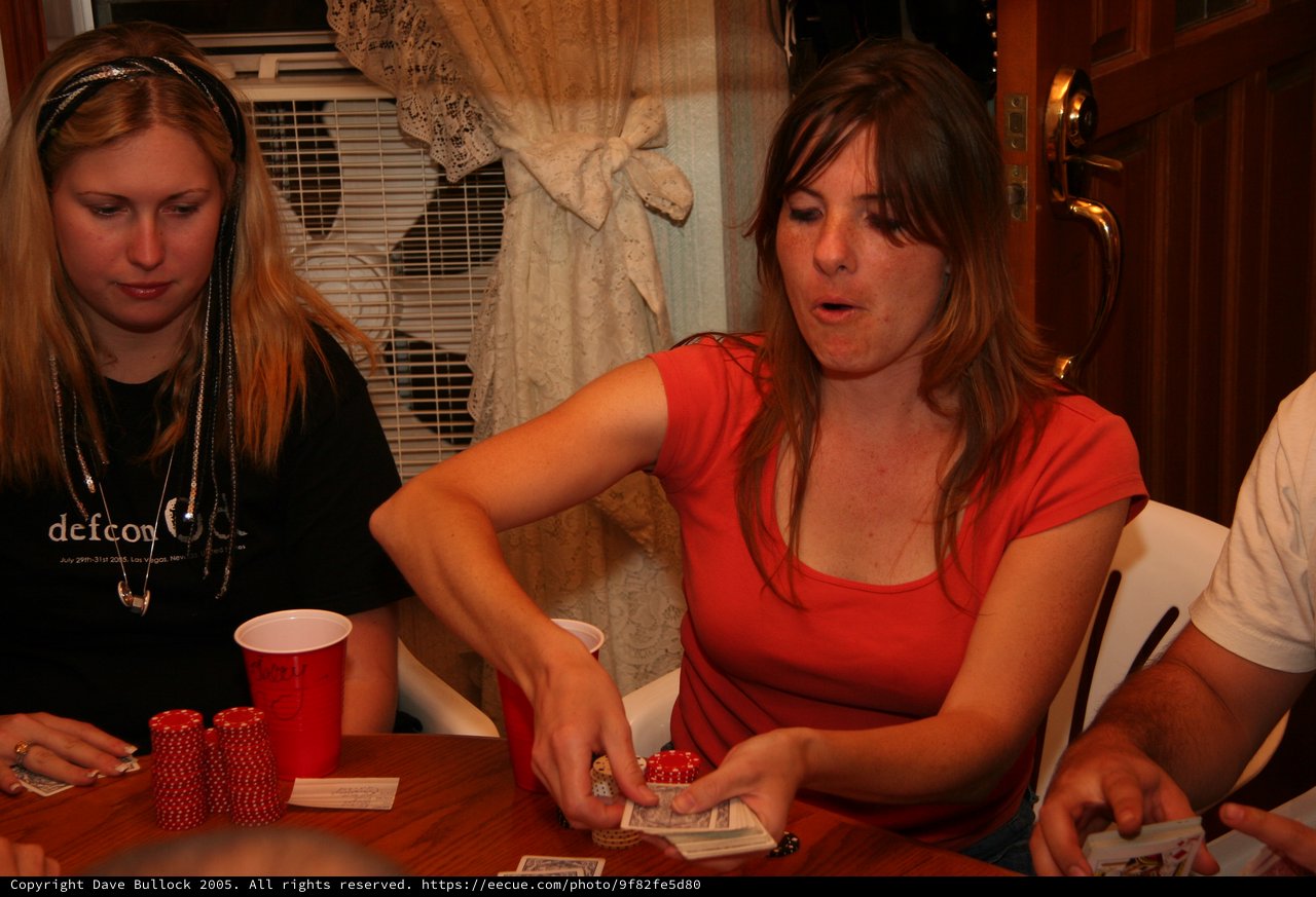 Women Playing Poker at a Casual Home Game