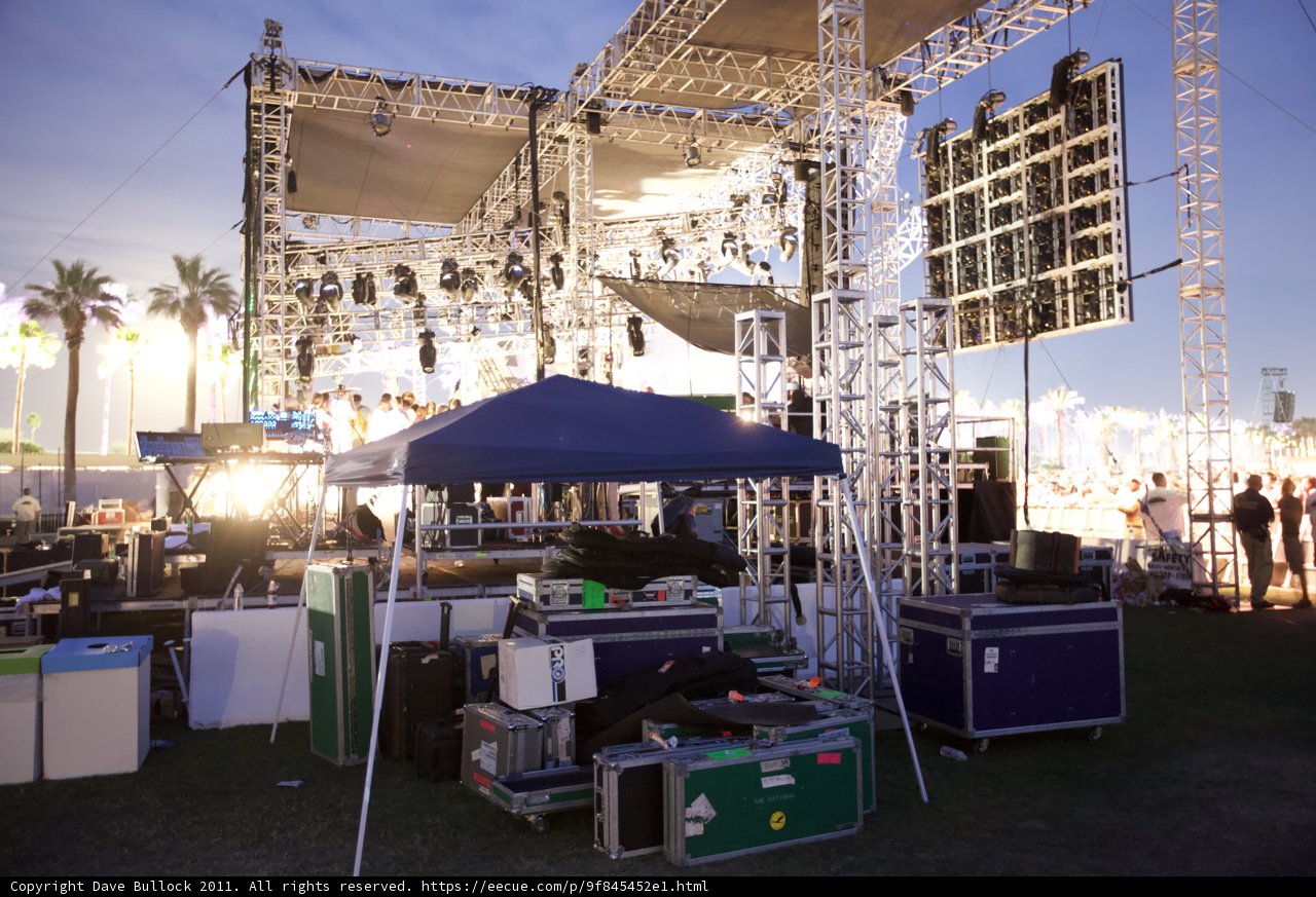 Coachella Concert Stage at Sunset