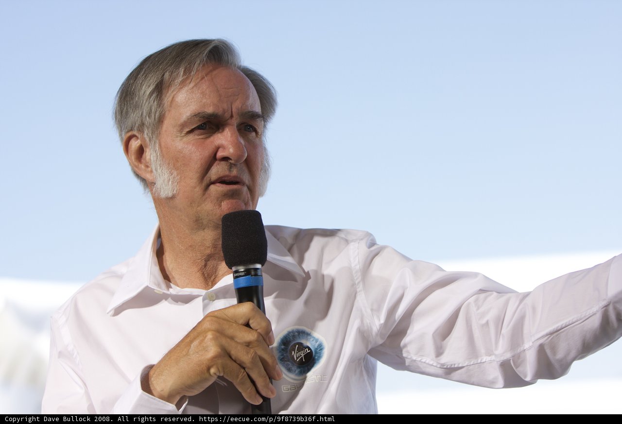 Burt Rutan giving a speech