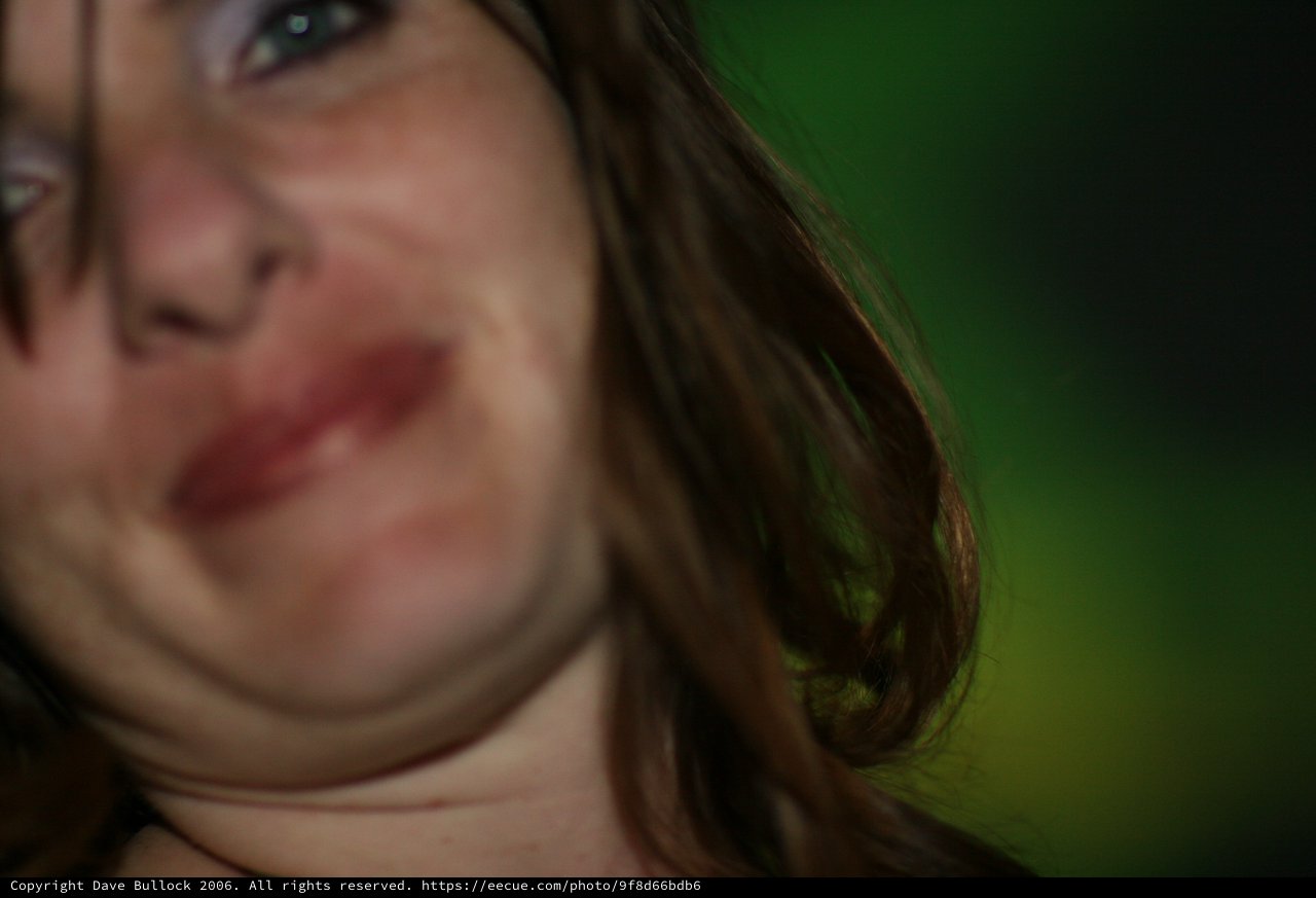 Smeared Lipstick Portrait at Late Night Event