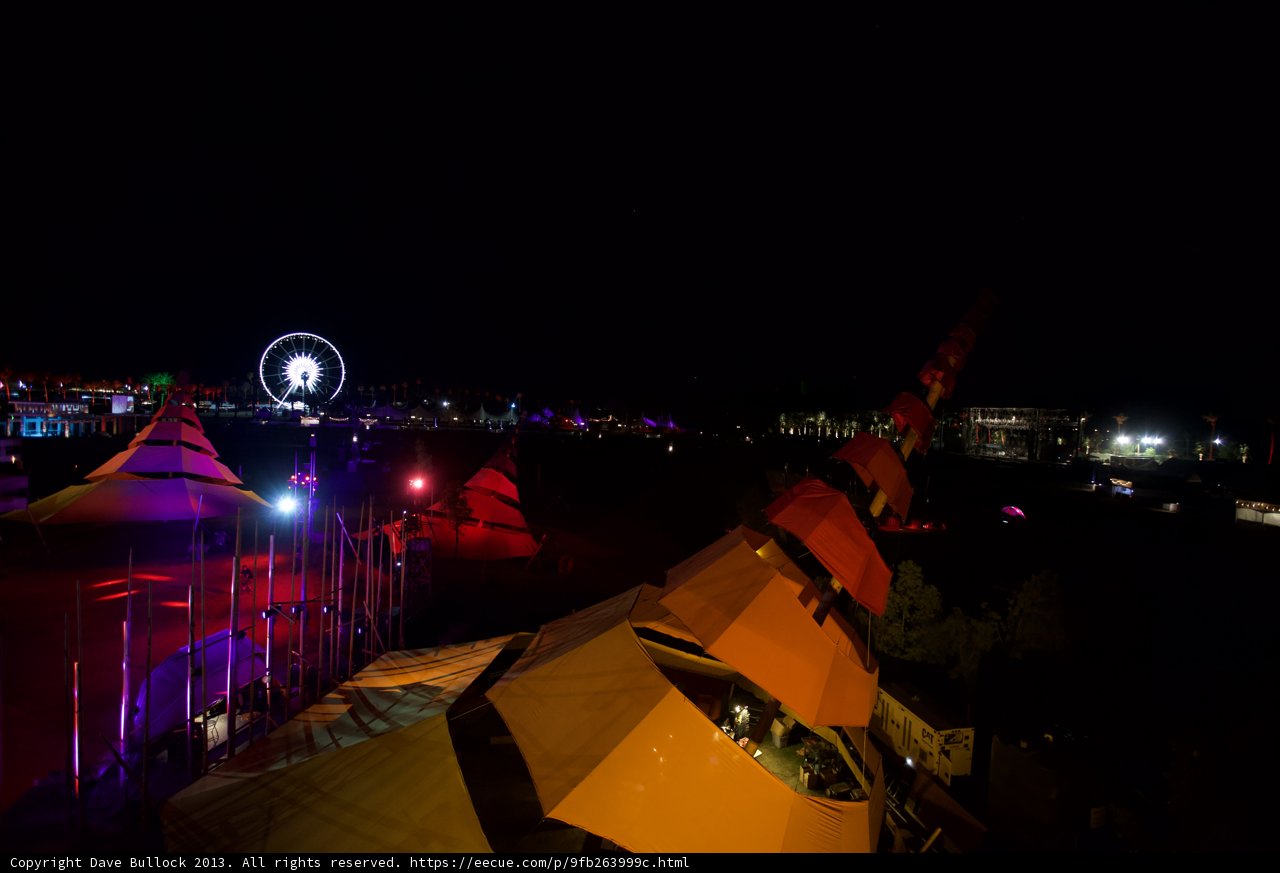 Light Show on Coachella Stage at Night