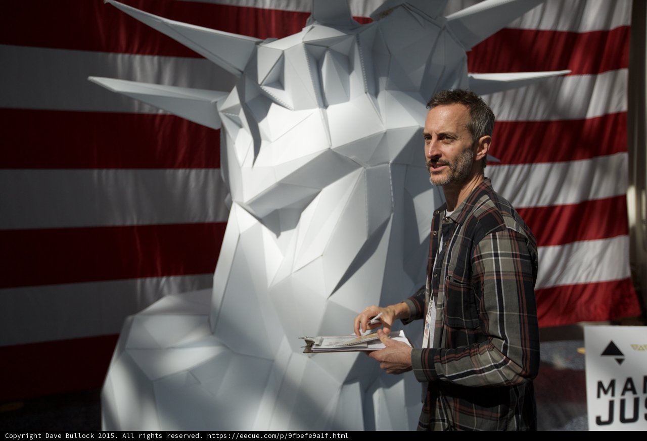 Statue of Liberty and a Patriot