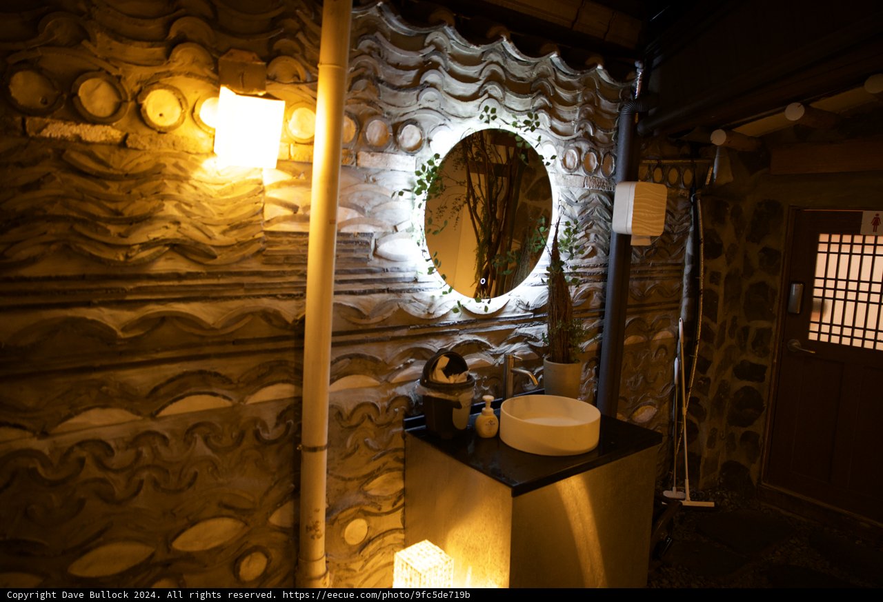 Elegant Simplicity: The Wood and Plant Accent Bathroom