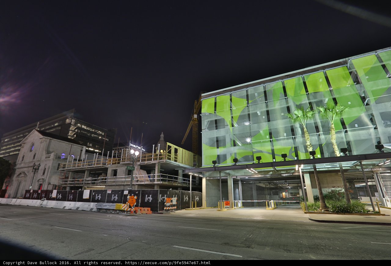 Green-Lit Office Building in the Metropolis
