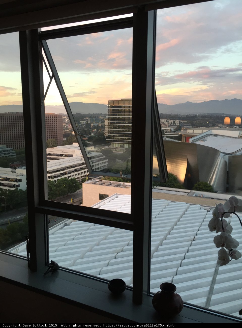 Cityscape Sunsets through a  Window