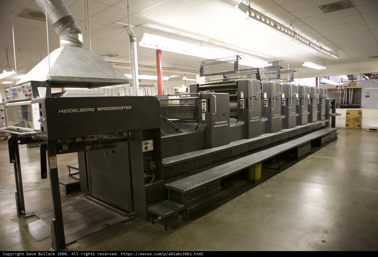 Massive Printing Machine in a Factory Warehouse