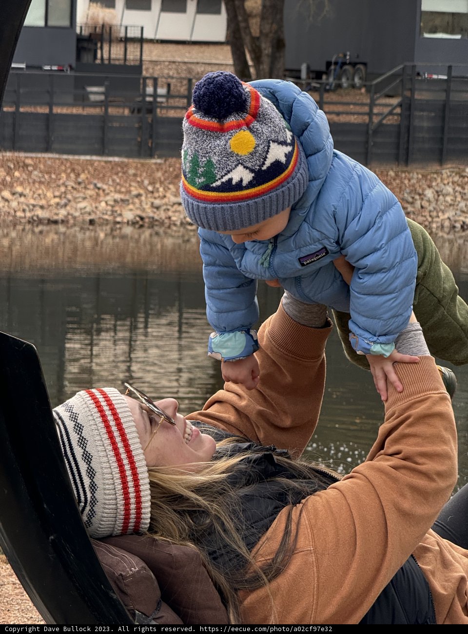 Cherished Moments: Winter Swing by the Waterfront