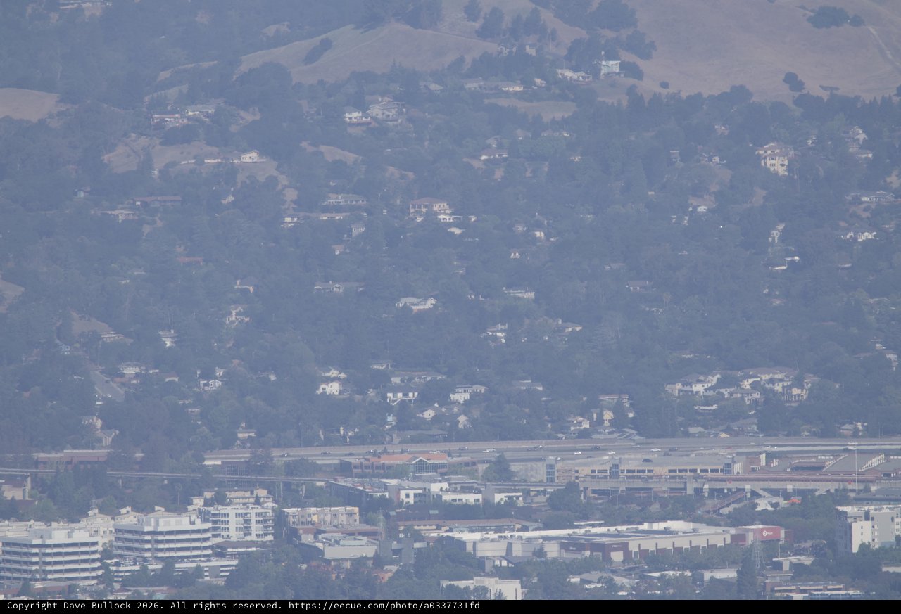 Hazy Bay Area Hillside Suburbs Viewed from Mount Diablo