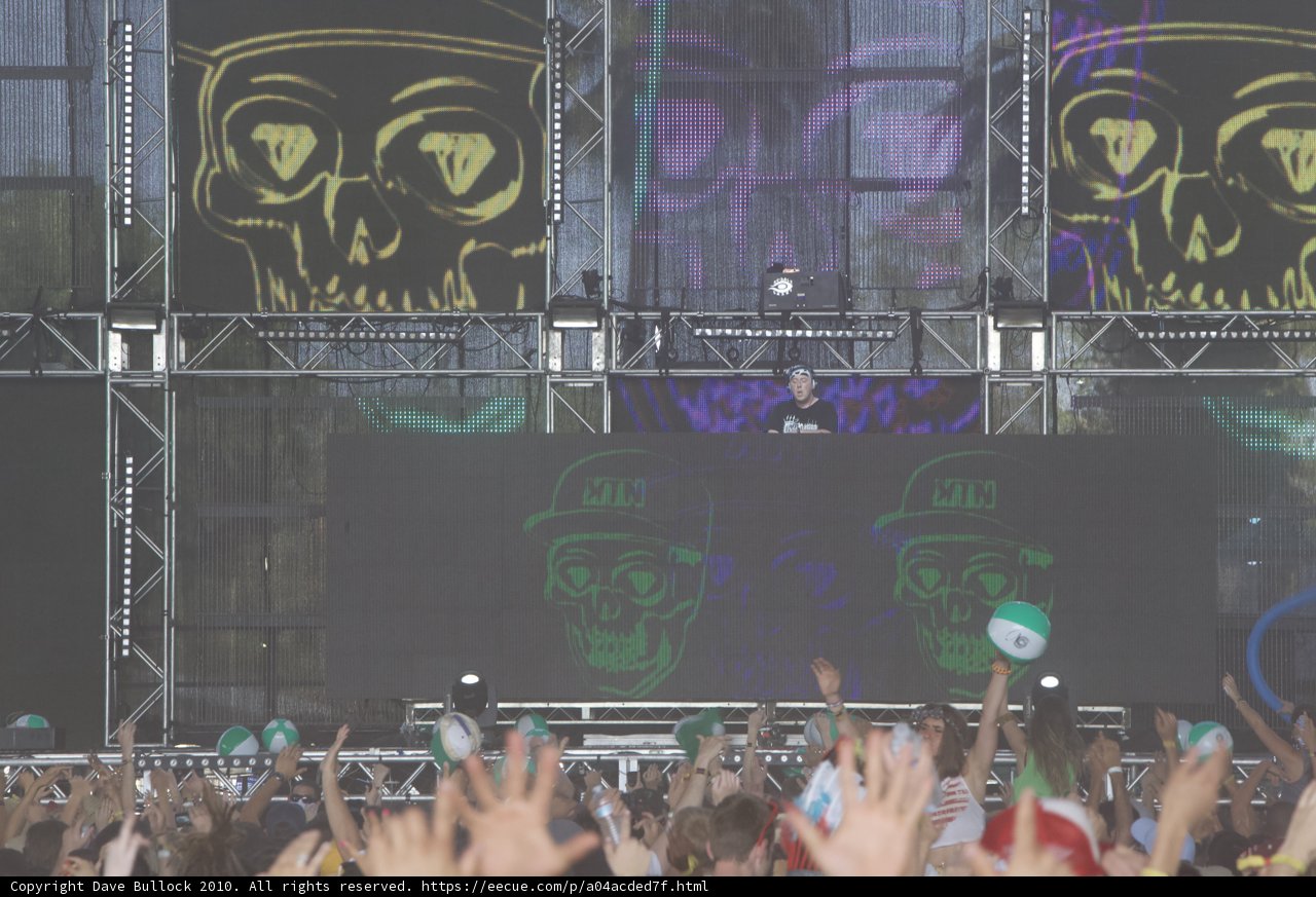 Skull Man Rocks the Stage