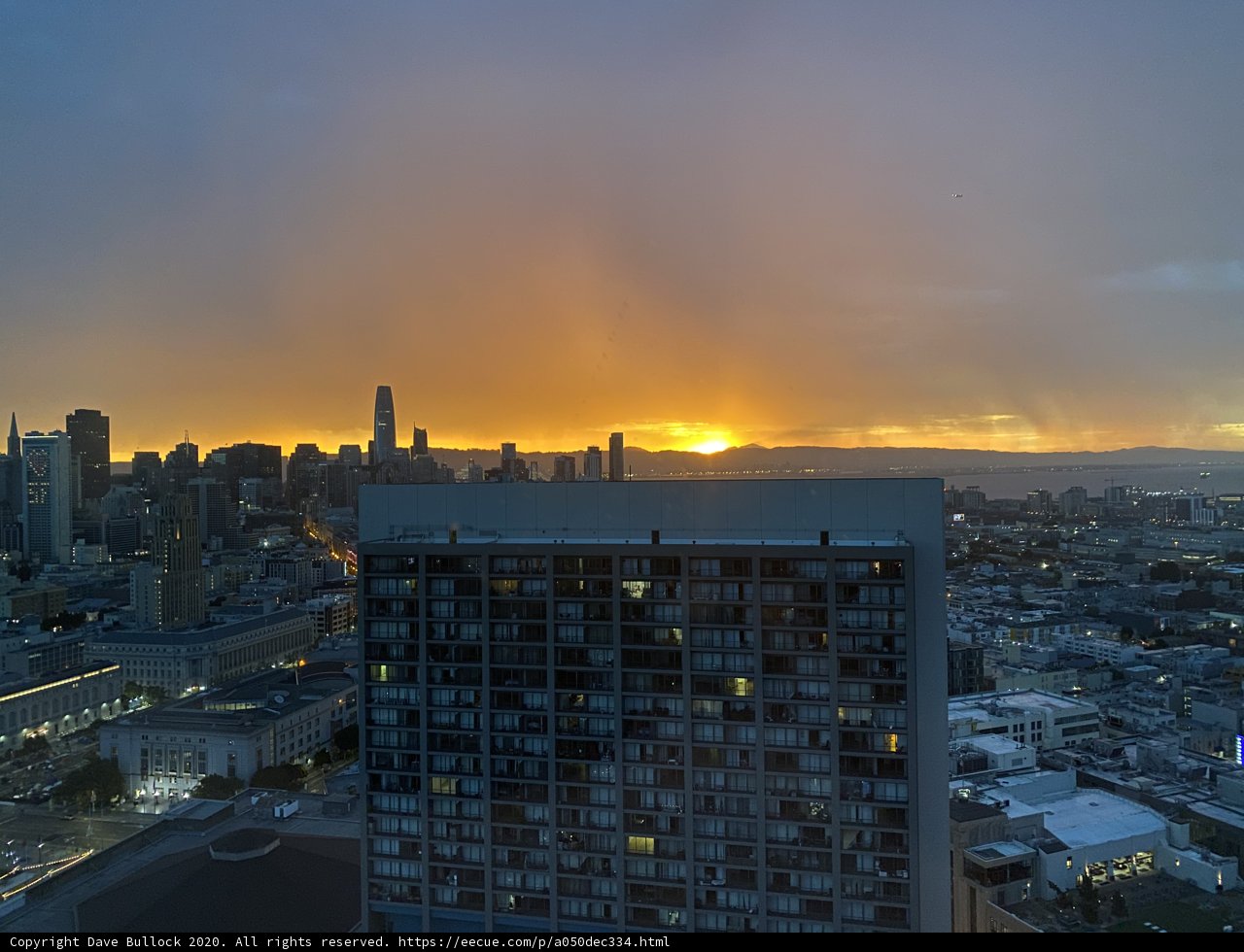 Golden Sunset over San Francisco Skyline