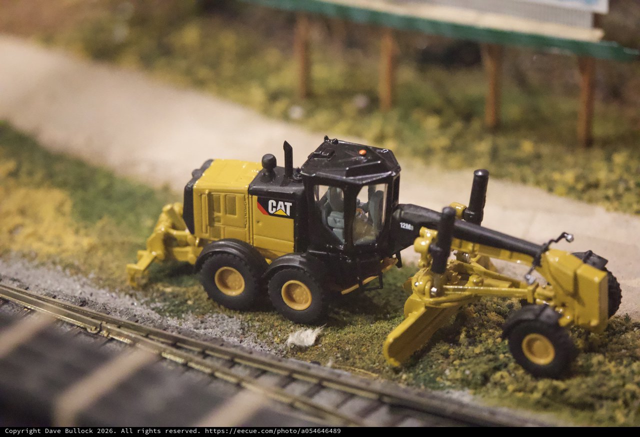 CAT 12M Motor Grader Scale Model on Diorama