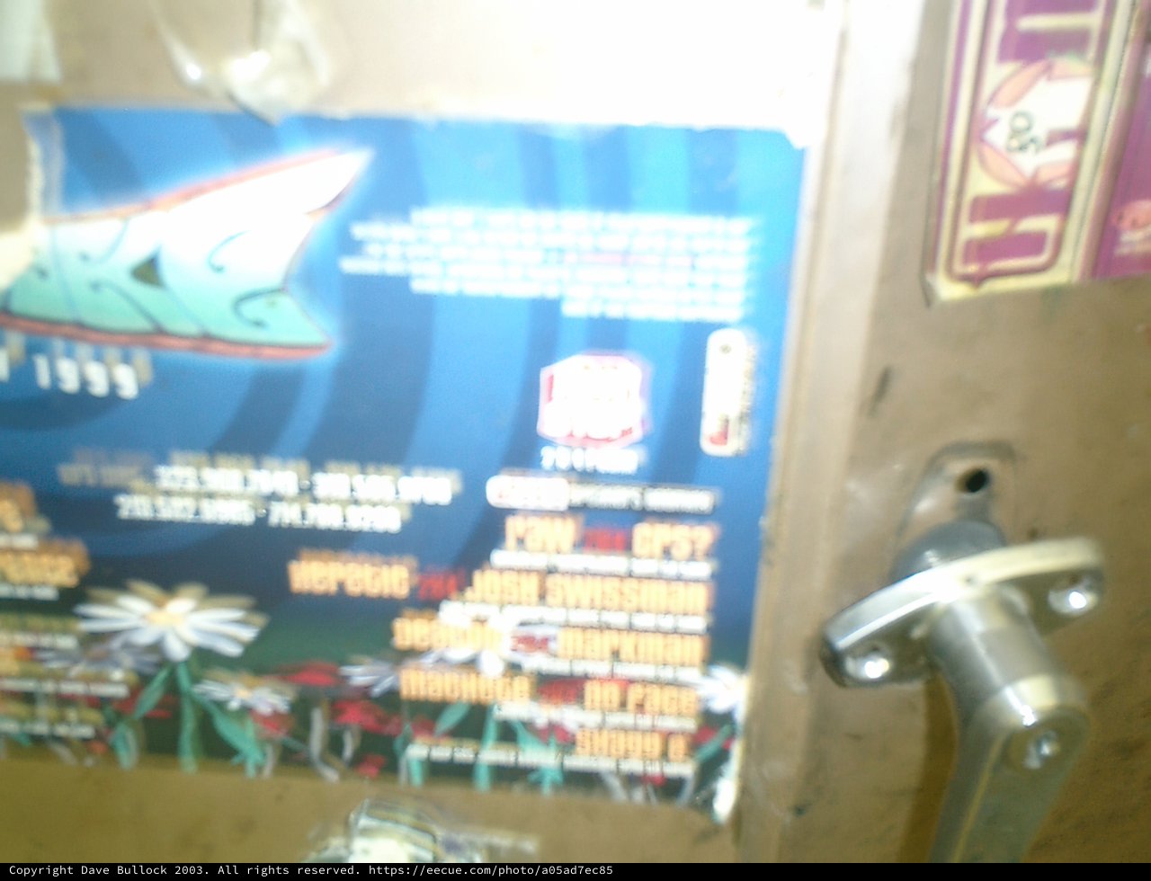 Advertisement Poster for Arcade Game Machine in Bathroom
