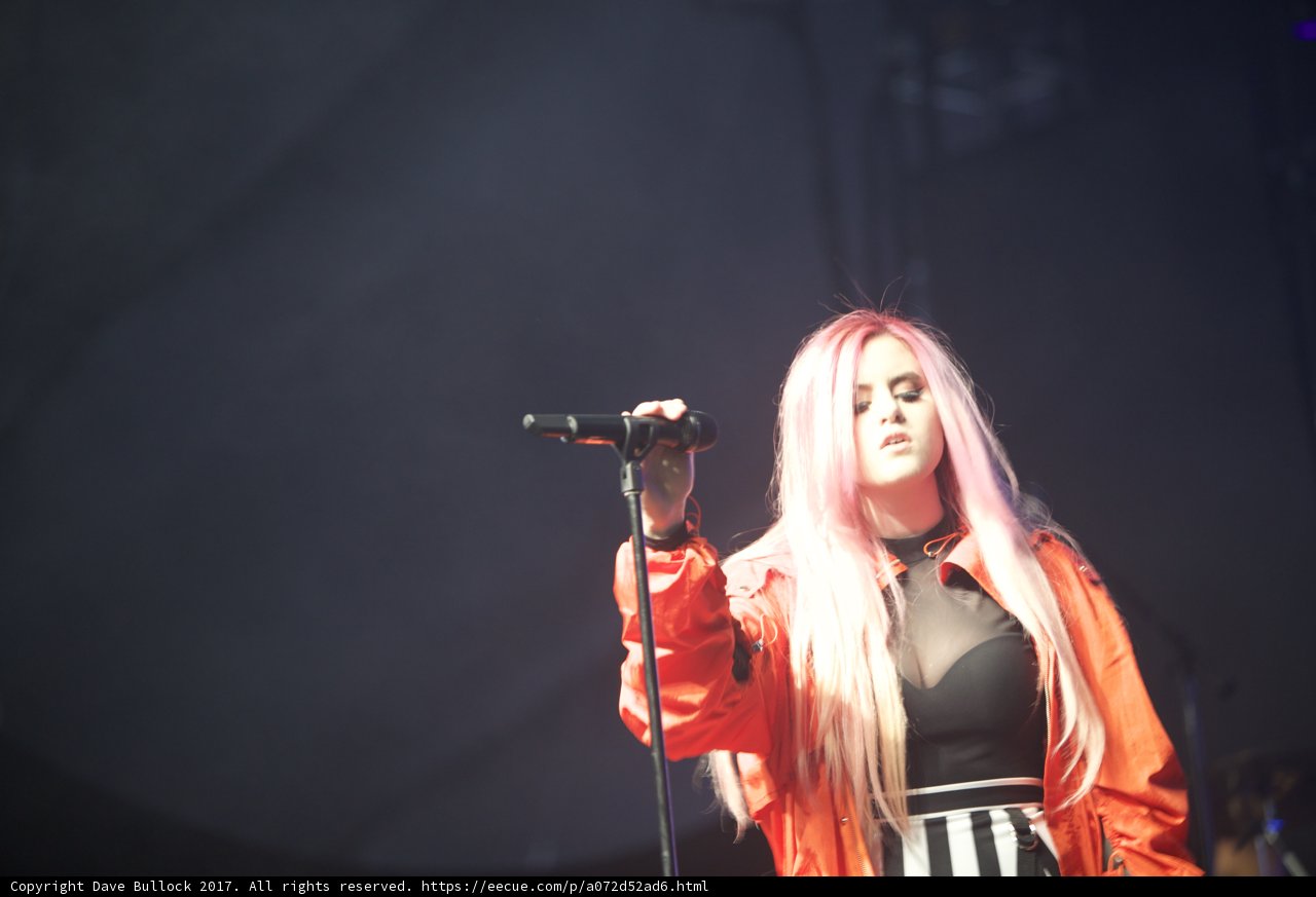 Pink-haired Singer Shines on Stage
