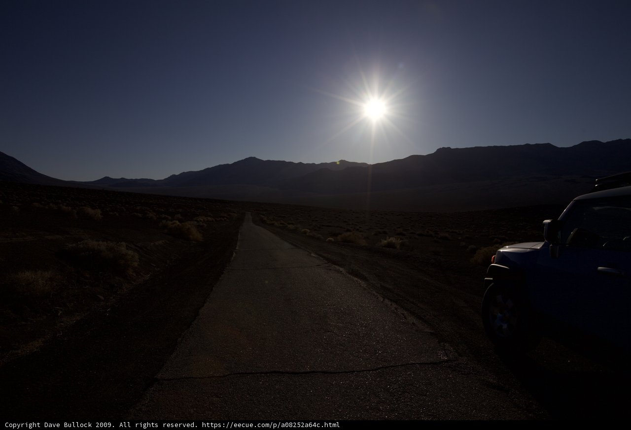 Sunset Drive through Death Valley