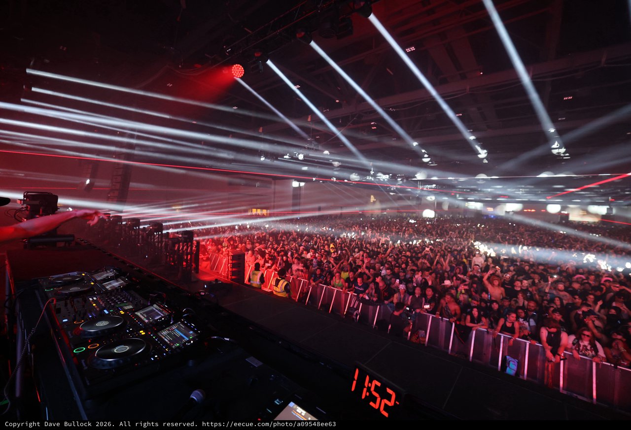 Massive EDM Crowd Erupts Under Laser Light Show