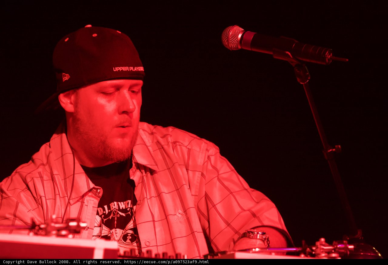 Hat-wearing Deejay on Stage