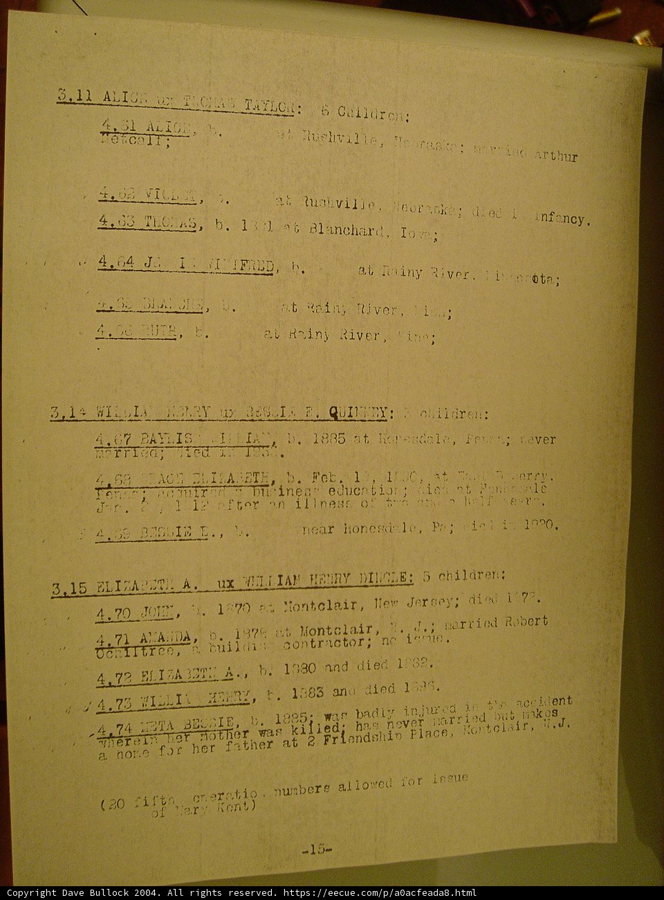 Printed List of Words
