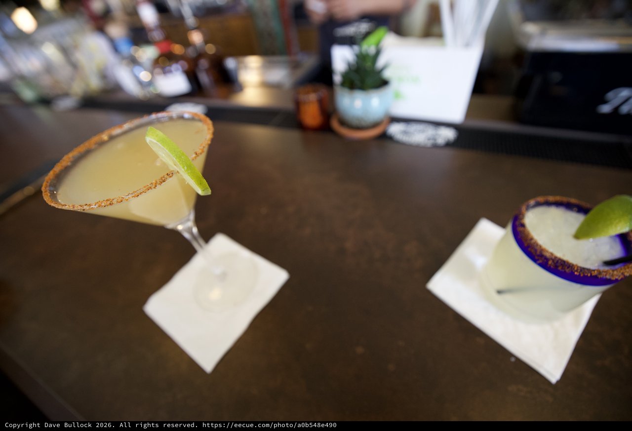 Margaritas with Lime at Santa Fe Bar
