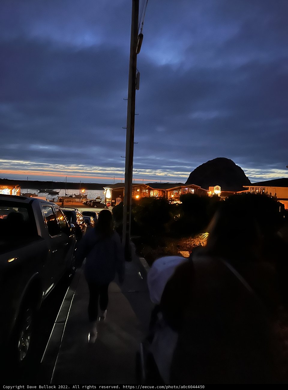 Nighttime Stroll with a Mountain View