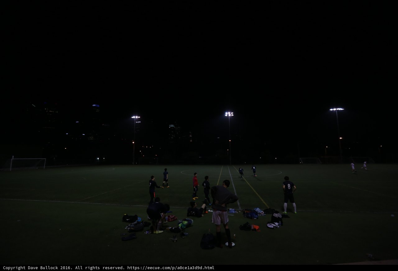 Nighttime Soccer Game Under the Lights
