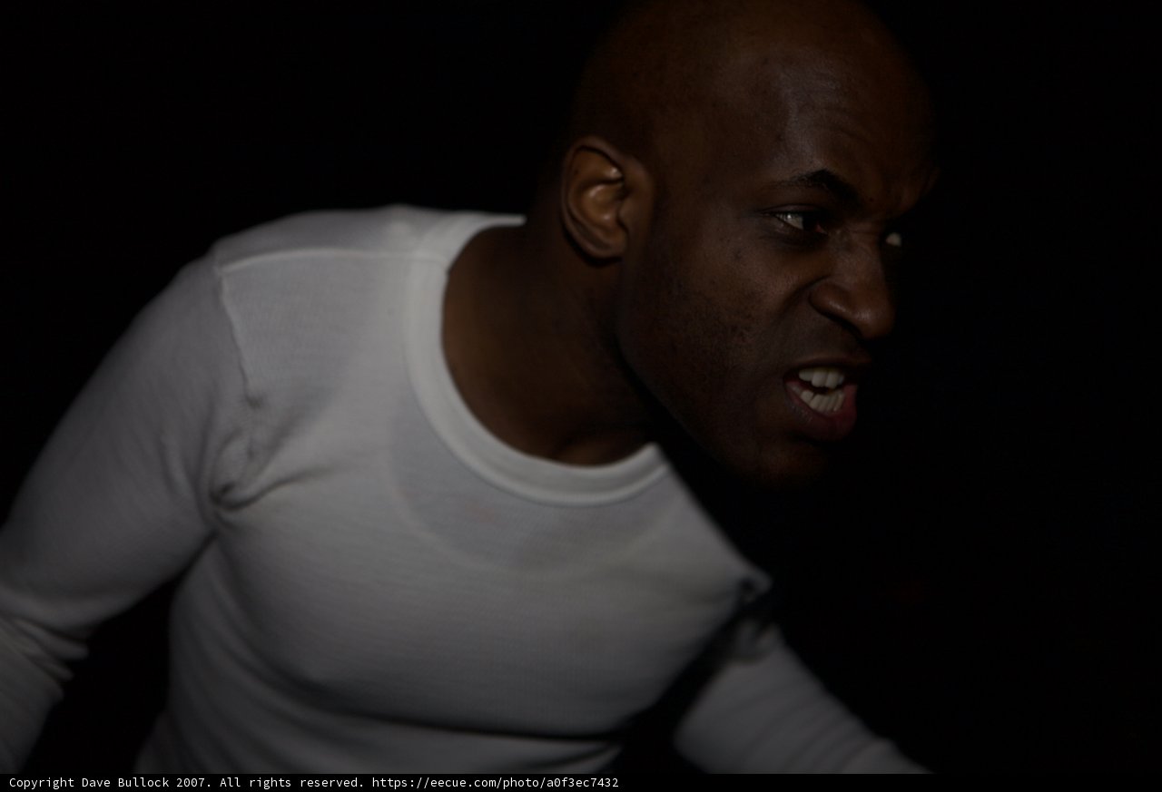 White Shirt and Angry Face