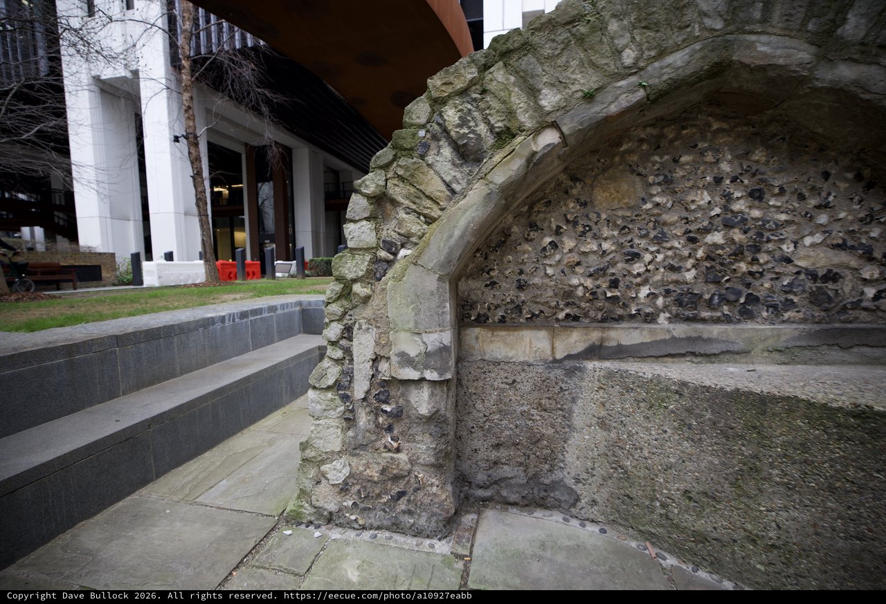 Ancient Stone Arch Preserved in Modern London Architecture