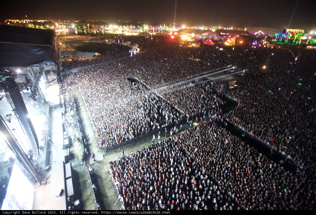 Coachella Crowd under the Night Sky