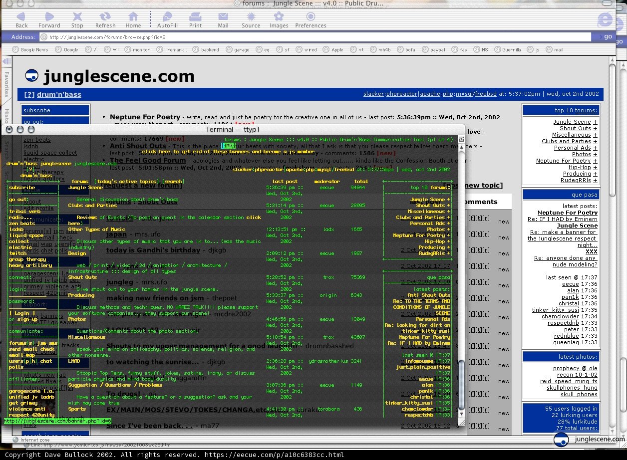 Documenting Junglezone with Computer Hardware