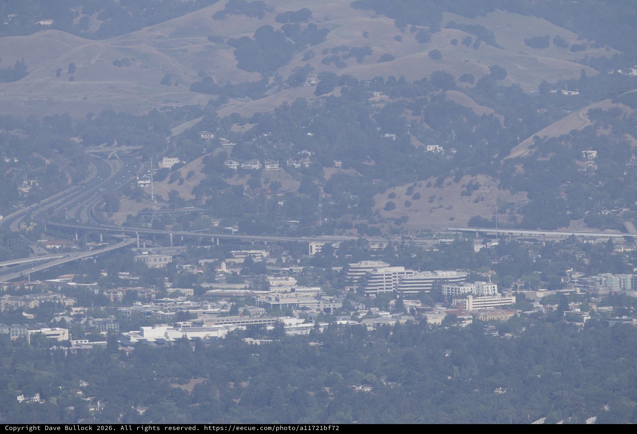 Hazy East Bay Suburbs Sprawl Beneath Mount Diablo Foothills
