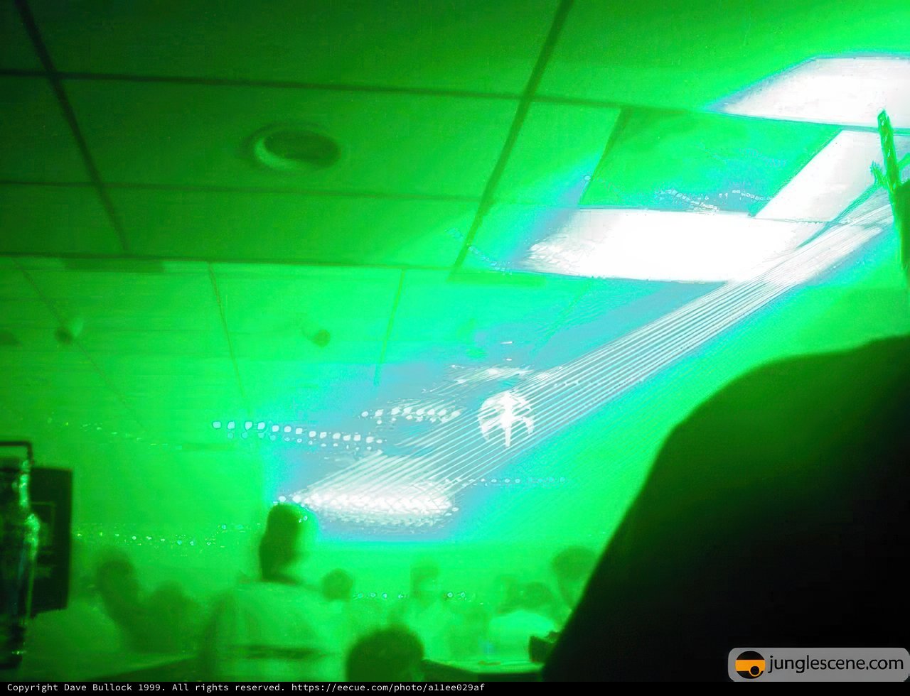 Green Glow in a City Nightclub