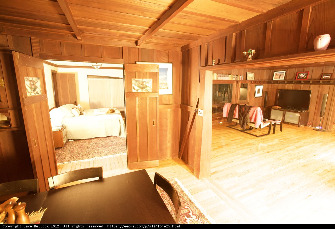 Cozy Wooden Living and Dining Room