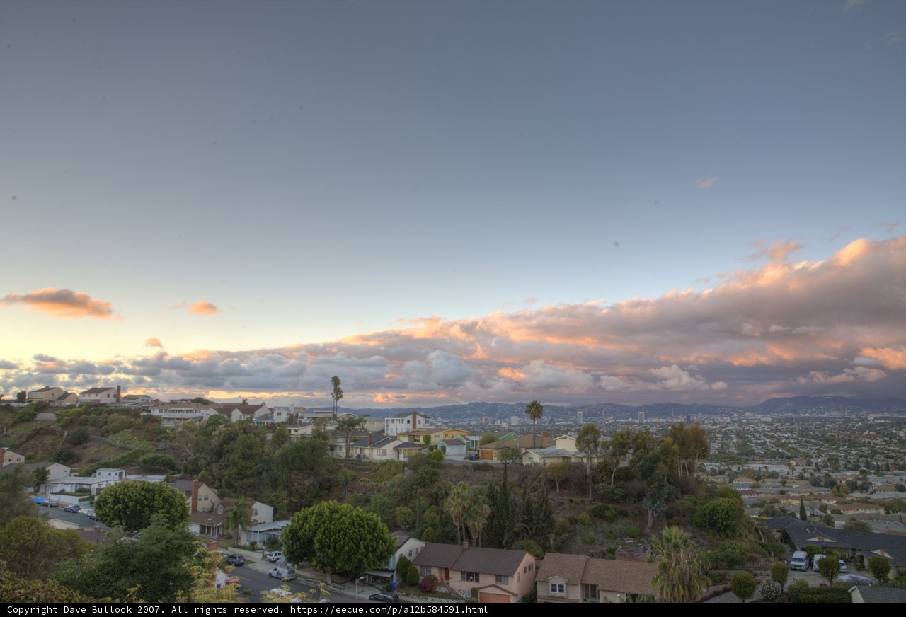 City at Sunset with Clouds