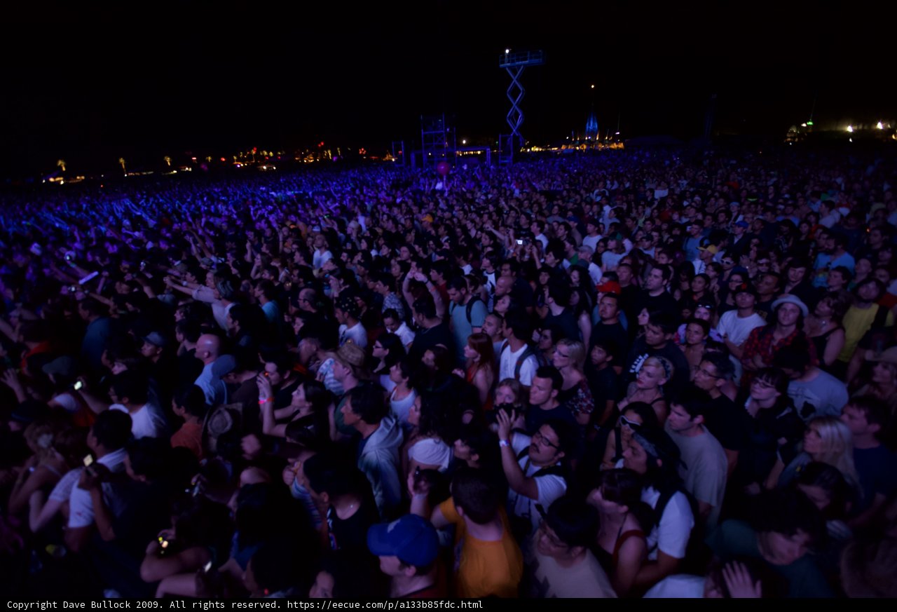 Nighttime Concert Crowd
