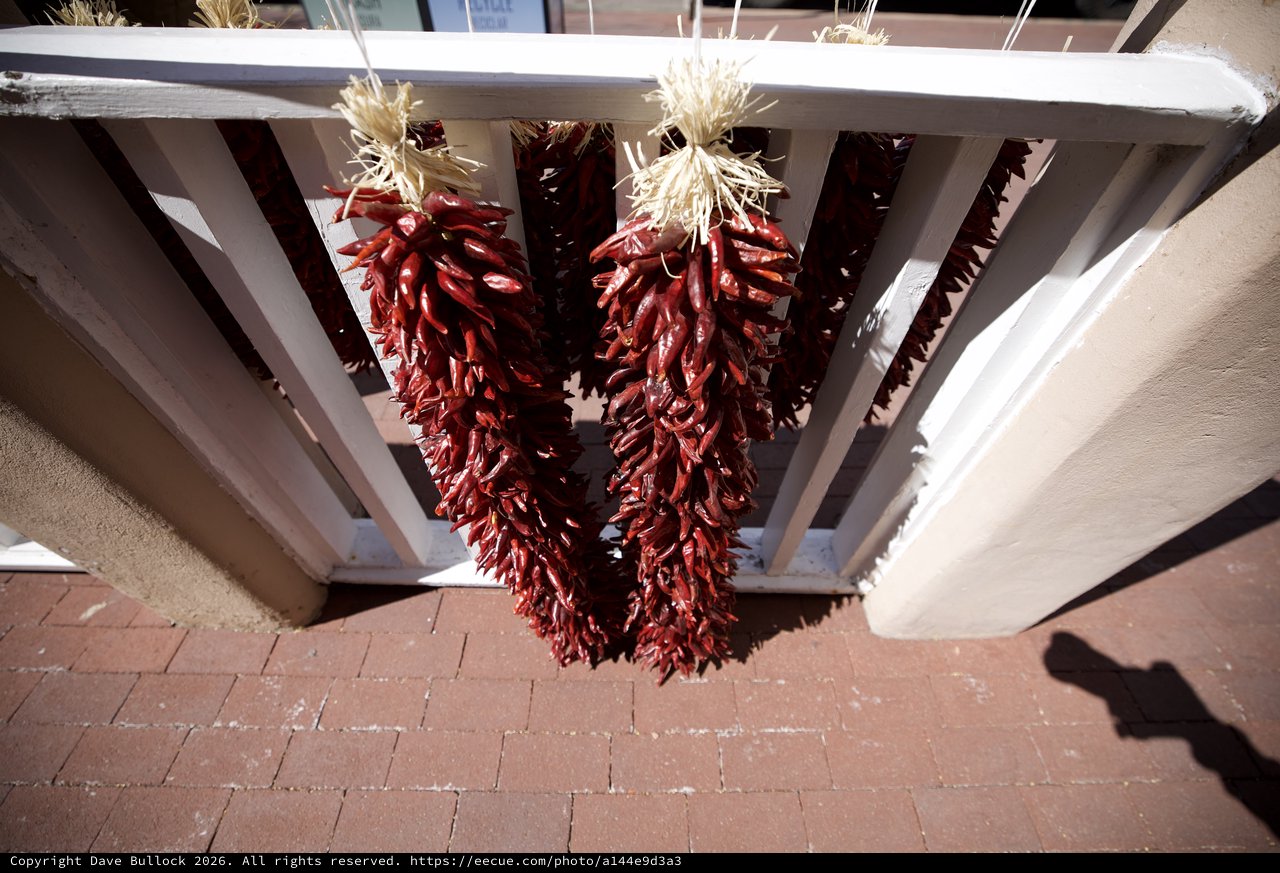 Traditional Chile Ristras Hanging in Santa Fe
