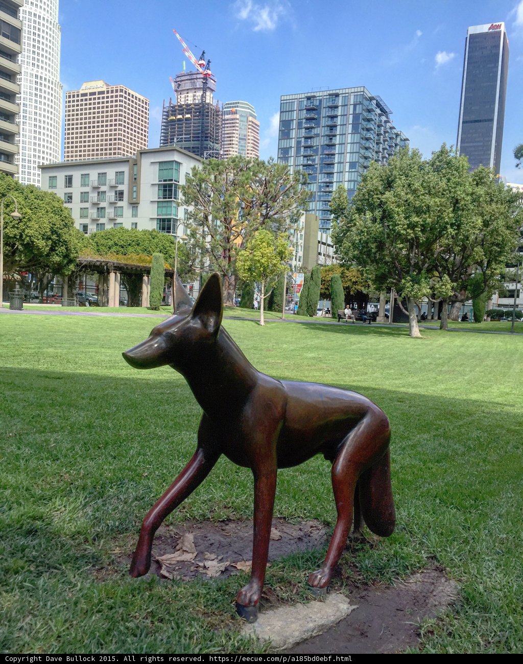Urban canine statue