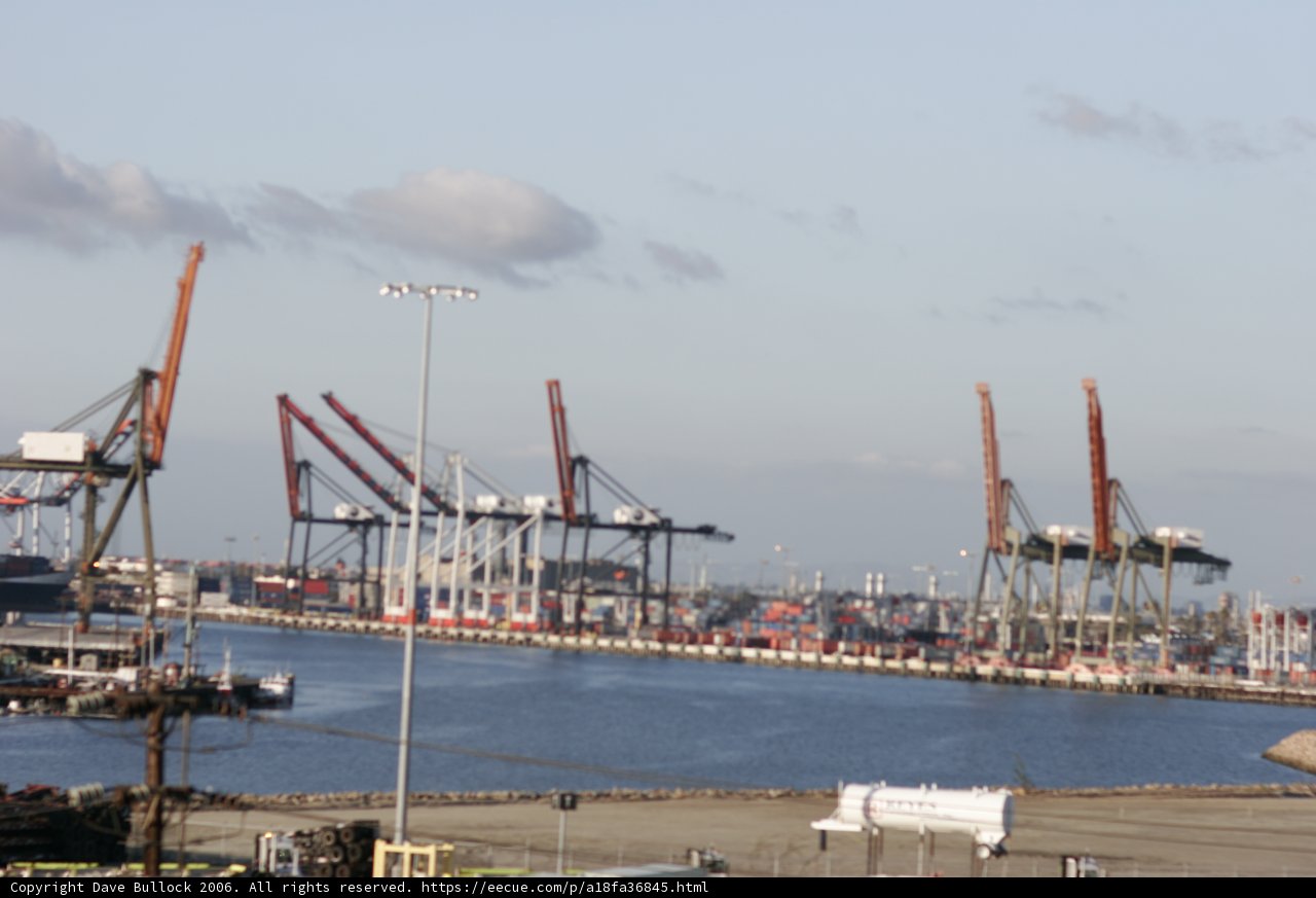Harbor Waterfront with Crane Construction
