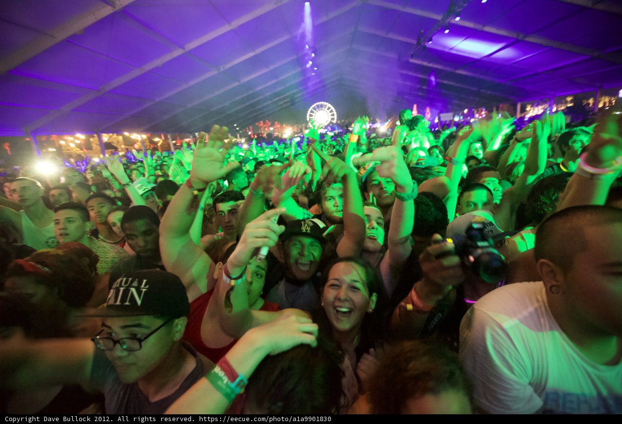 Pumped Up Crowd at Coachella Night Club